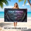City Cyberpunk Theme Soft Beach Towel Personalized Custom Name Text Towel Portable for Beach Pool Travel