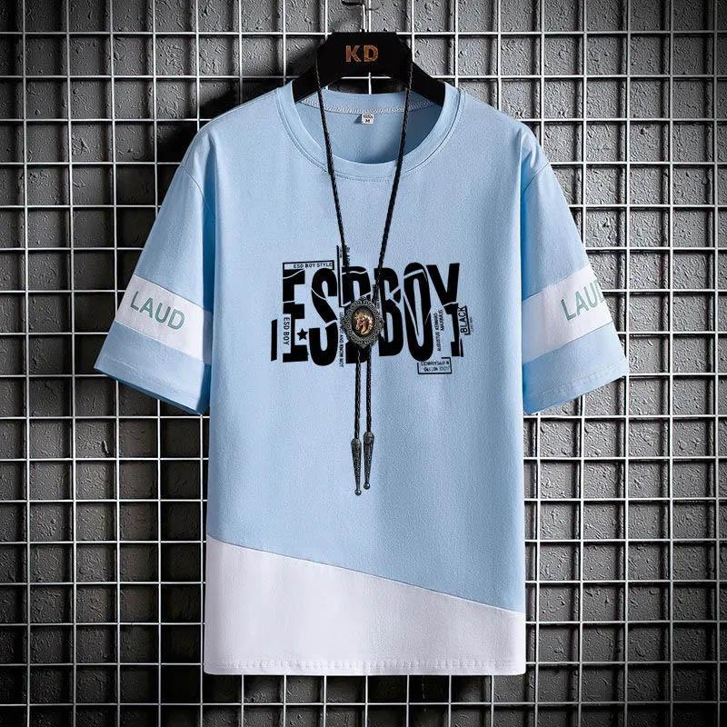 

Мужская футболка с коротким рукавом, летняя футболка с коротким рукавом, мужской трендовый студенческий мужской топ для подростков M