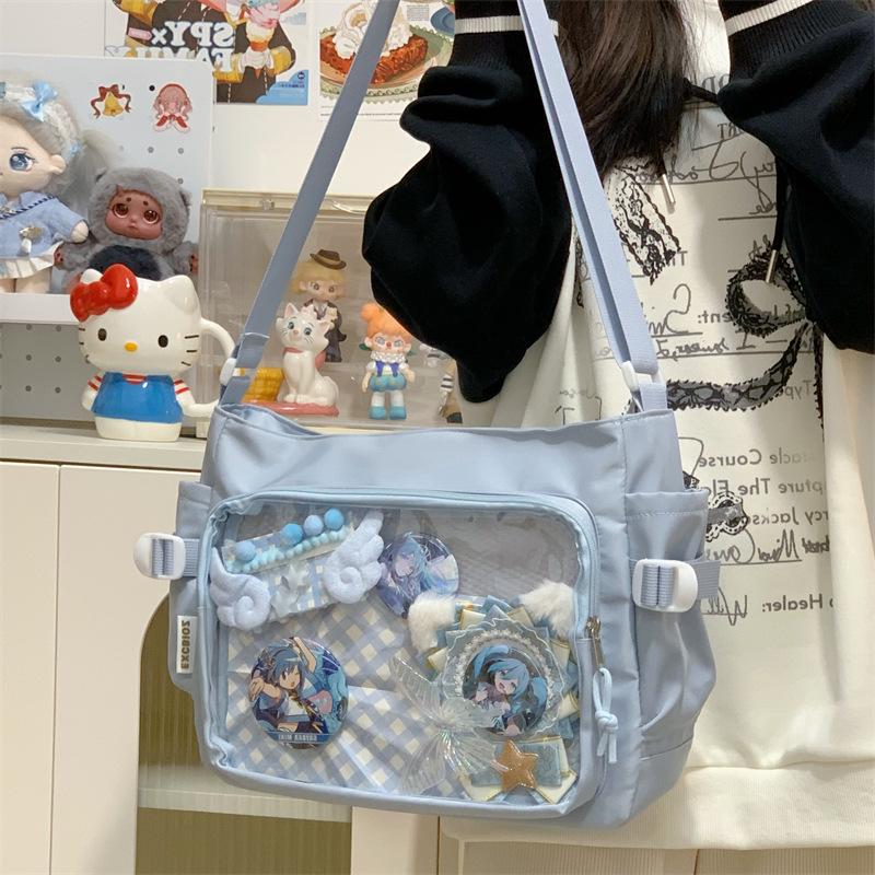 Preppy Itabag Large-Capacity Transparent Backpack/Crossbody Bag for Fashionable Girls