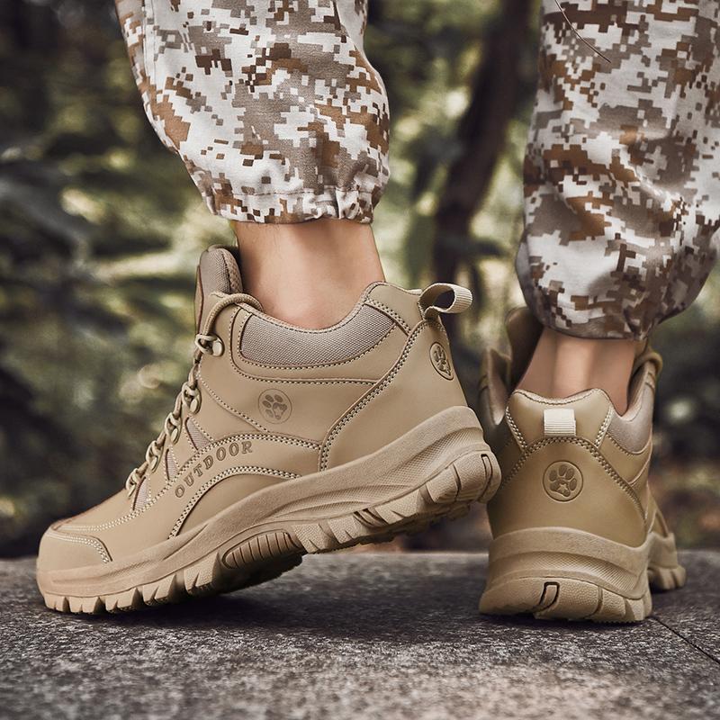 High-quality Mountaineering Boots Non-Slip Training Boots New Desert Hiking Shoes Men's Waterproof Outdoor Male Leather Shoes