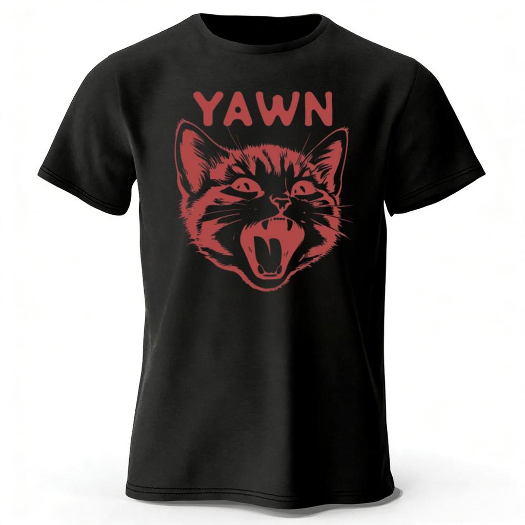 New Trendy Lazy Cat Cotton Short Sleeved Men Daily Sports Fitness Running Top Soft and Breathable Oversized Loose Casual Tshirt