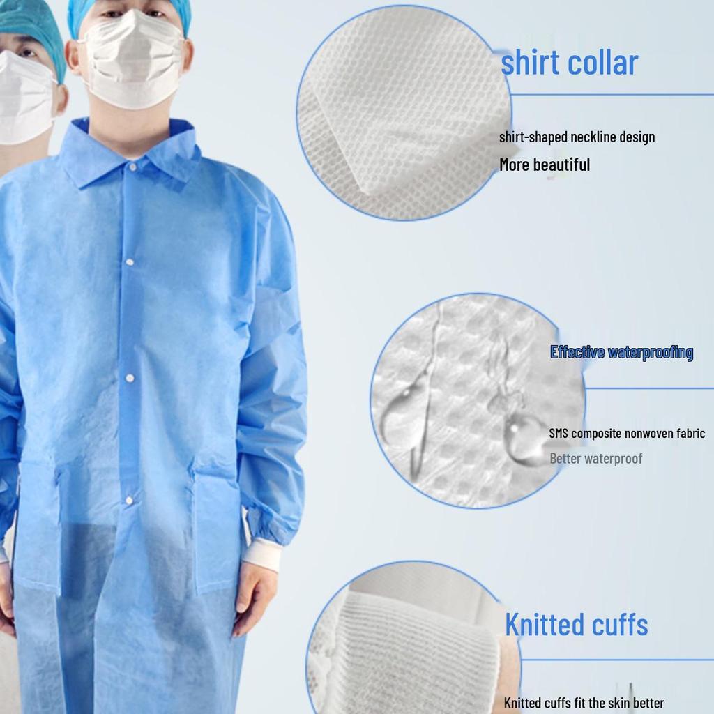 Disposable Non-Woven Protective Lab Coat & Isolation Gown