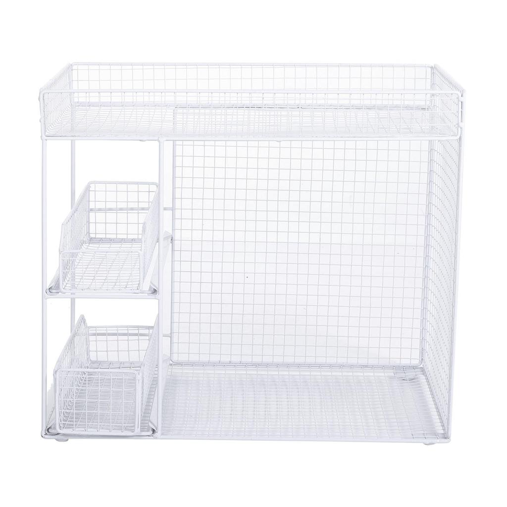 Mobile Storage Rack Breathable Space Saving Kitchen   with 360 Degrees  Rotating Lockable Wheels Pull Out Baskets for Bowls Dishes