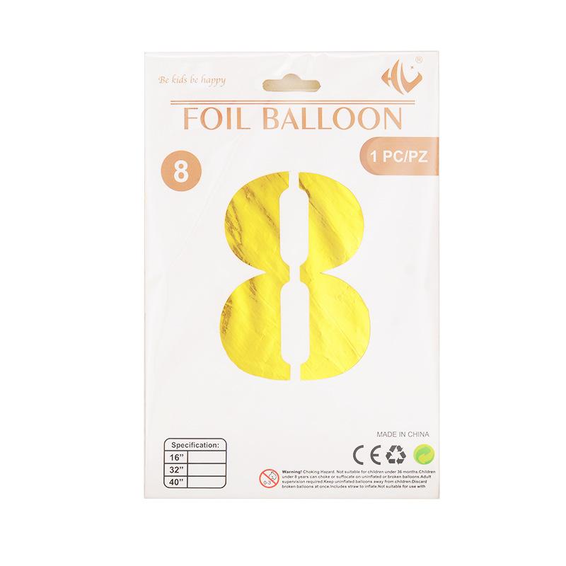 40-Inch Digital Aluminum Film Balloon Hardcover Paper Card Independent Packaging 0-9 Large Party Arrangement Aluminum Foil Balloon