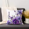 Purple Anemone Lavender Pillow Cover Vintage Botanical Floral Print Boho Wildflower Cushion Case For Sofa Bed Couch Home Decor