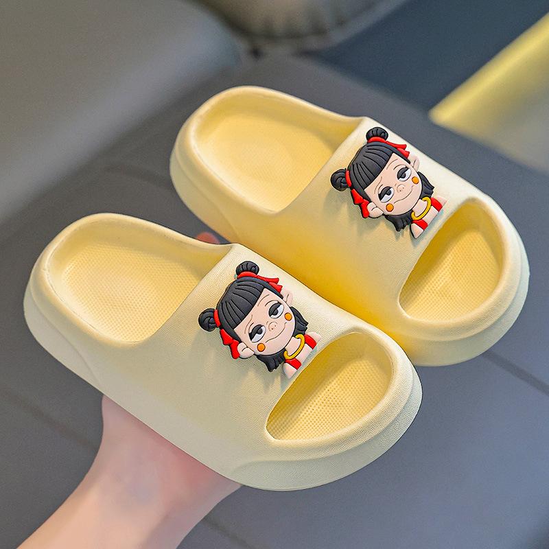 Children's Slippers Nezha for Boys, Summer New Style for Girls, Indoor Home Anti Slip Shower for Baby Boys, Cool Mop for Big Children