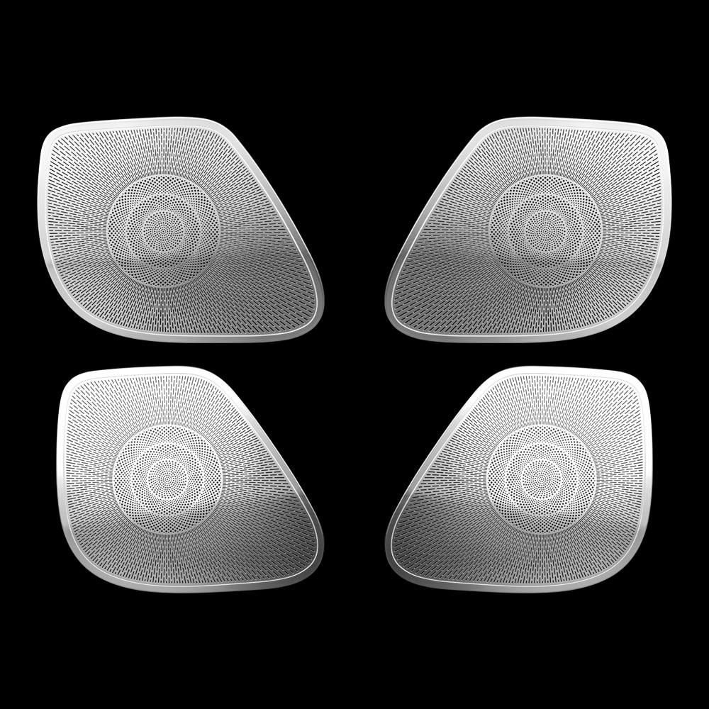 Silver Stainless Steel Car Door Speaker Decoration Covers Trim For Kia Stinger 2018- Car Tuning Accessories LHD For Carbon