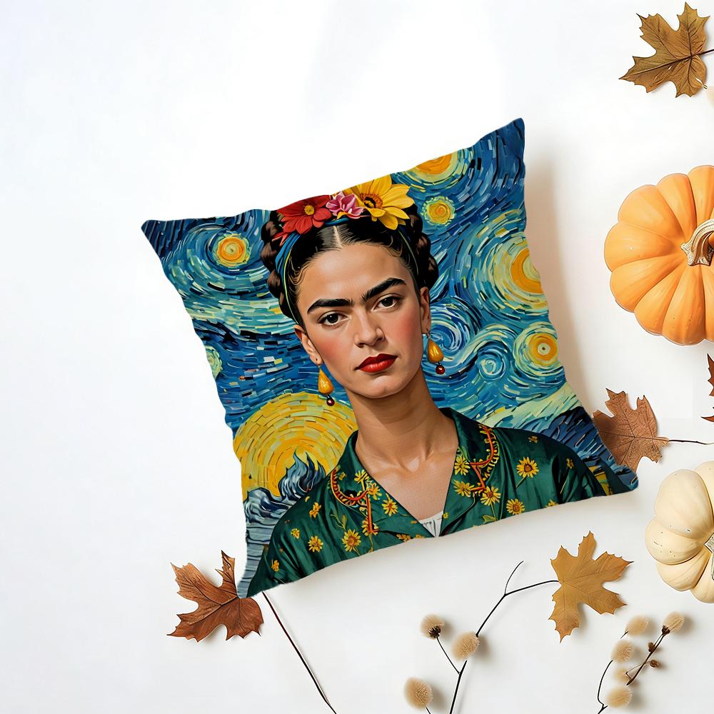 FFrida KKahlo Cushion Cover Iceland Washable Linen Soft  for Daily Sofa Bed Home Room Decor