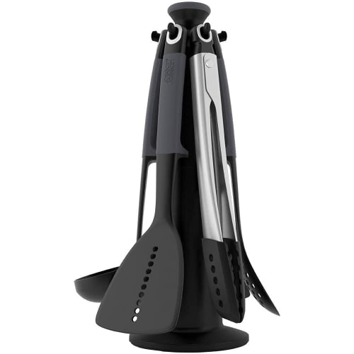 

Joseph Joseph Elevate Carousel Kitchen Tool Set with Spatula, Turner, and Tongs, Gray (Authentic) 10151