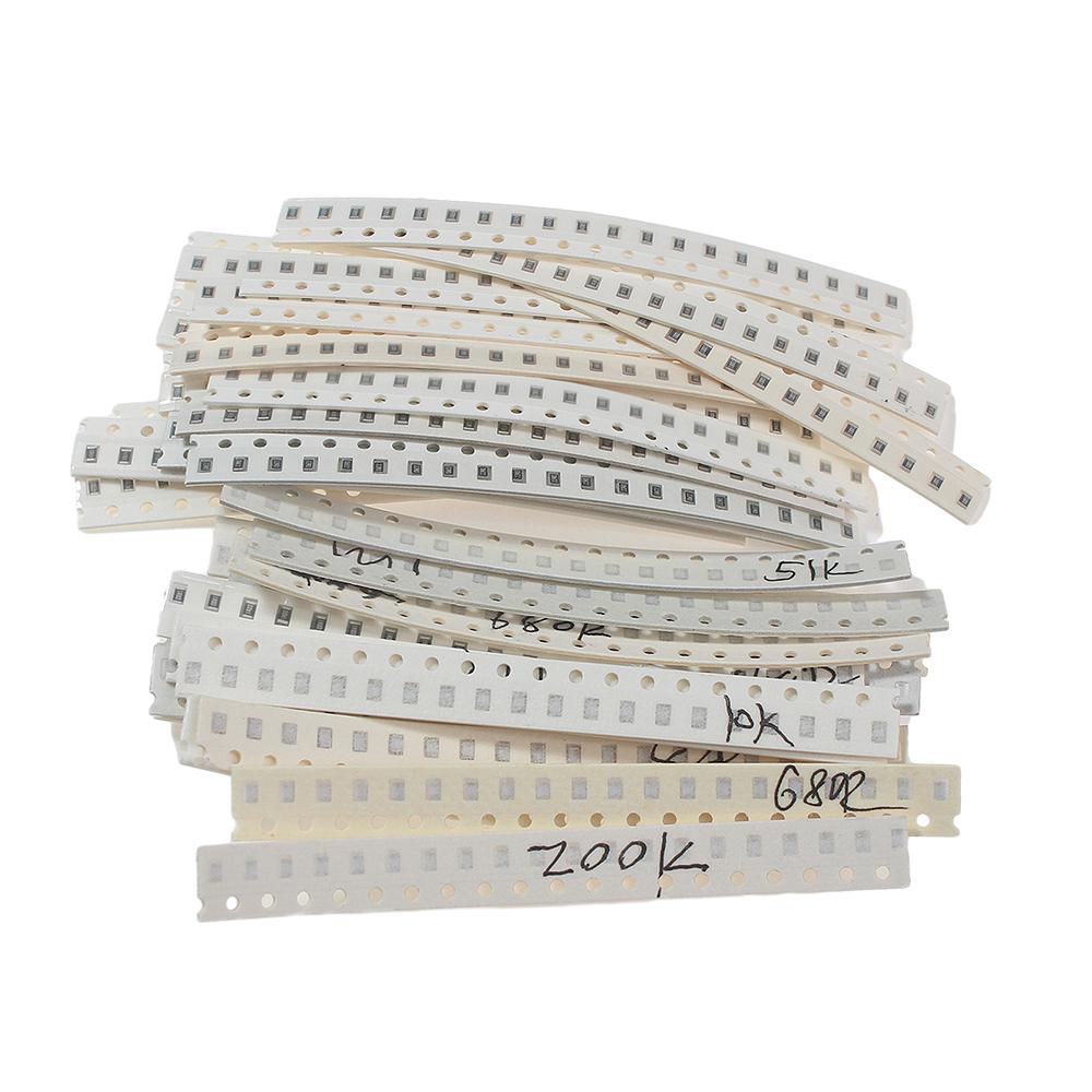 660PCS SMD 0805 SMD Resistor Kit Assorted Pack 1% 0805 Resistance 1 ohm ~1M 33 values*20pcs kit resistores 1k 10k 100k 10 ohm