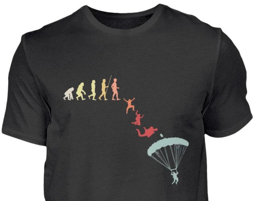 

Skydiver Evolution Shirt Paragliding Retro Gift Parachute Cotton T-Shirt Retro High-quality Crew-neck Short-sleeved Men s Tshirt S разноцветный