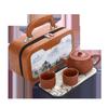 Phoenix Song Portable Purple Clay Teapot Travel Set - Ceramic Quick Cup Household Tea Set