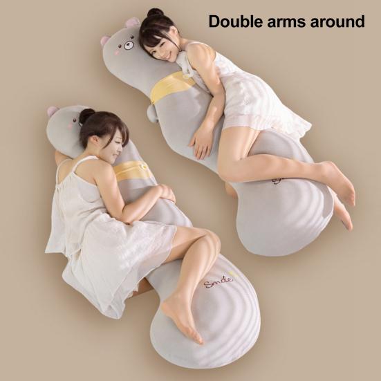 Long Body Pillow Ergonomic Curve Pillow Cute Side Sleeping Support Soft Animal Shapes Plush Doll for Kids Adult
