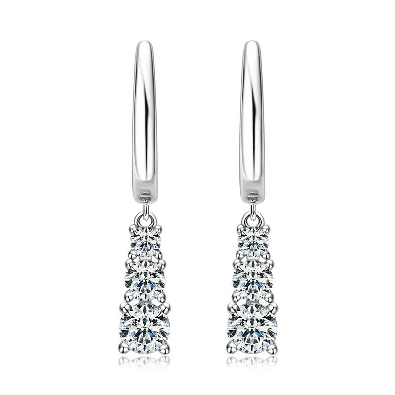 

M-JAJA 1.8ct Moissanite Drop Pendant Earrings for Women S925 Silver Diamond Tassel Earring Wedding Fine Jewelry Gifts S925 Sterling Silver белый