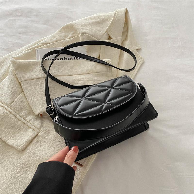 Trendy Minimalist Street Style Pu Shoulder Bag For Women 2024 чёрный