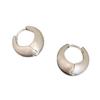 Retro Heavy Industry Small Matte Silver Glossy Metal Circle Earrings Women's Personality Fashion Cold Wind Temperament Earrings Women