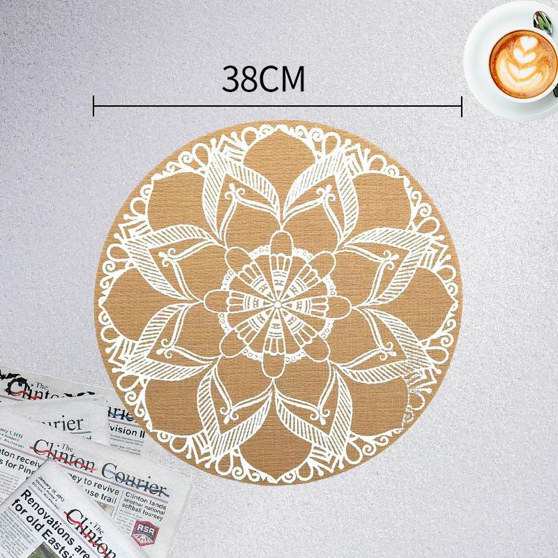 INS Teslin PVC Placemat Vintage Style Heat-Resistant Square Burlap-Look Table Mat for Dining Wedding Decor Kitchen Tableware Pad