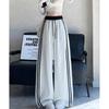 Women's High Waist Wide Leg Pants Loose Sweatpants Casual Striped Trousers for Spring Daily Wear