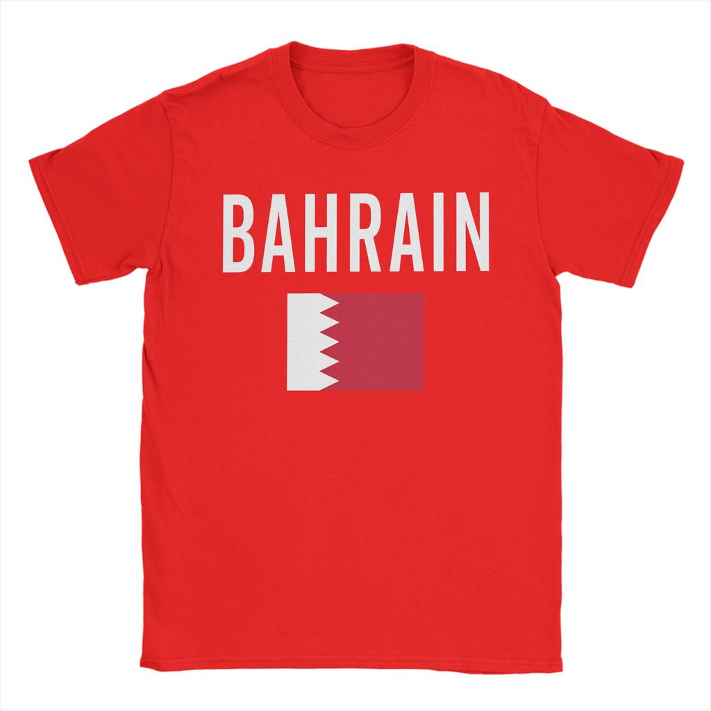 Bahrein Vlag Unisex T-shirt Nieuwigheid T-shirt Korte Mouwen Ronde Hals T-shirts Puur Katoen Geprinte Tops