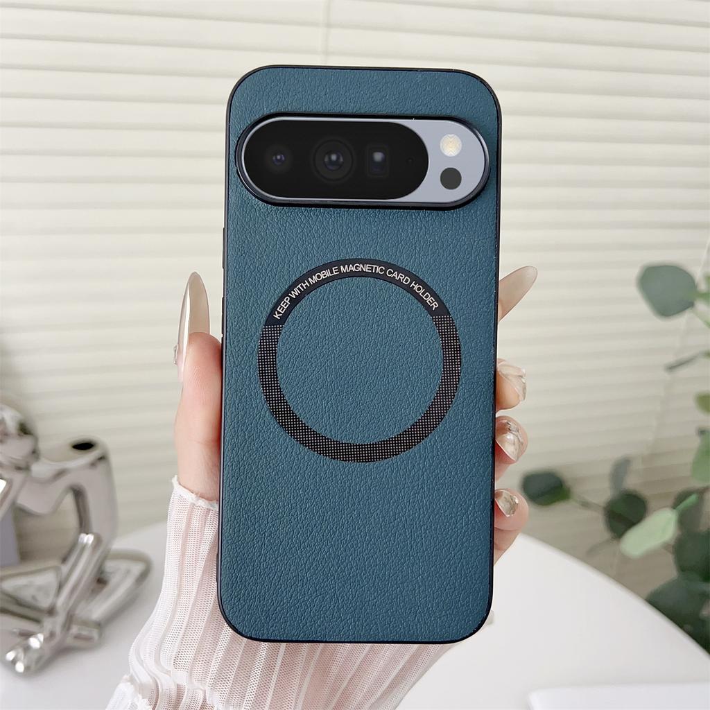 For Google Pixel 10 Pro XL Case Anti-Drop PU Leather+PC Cover Compatible with MagSafe