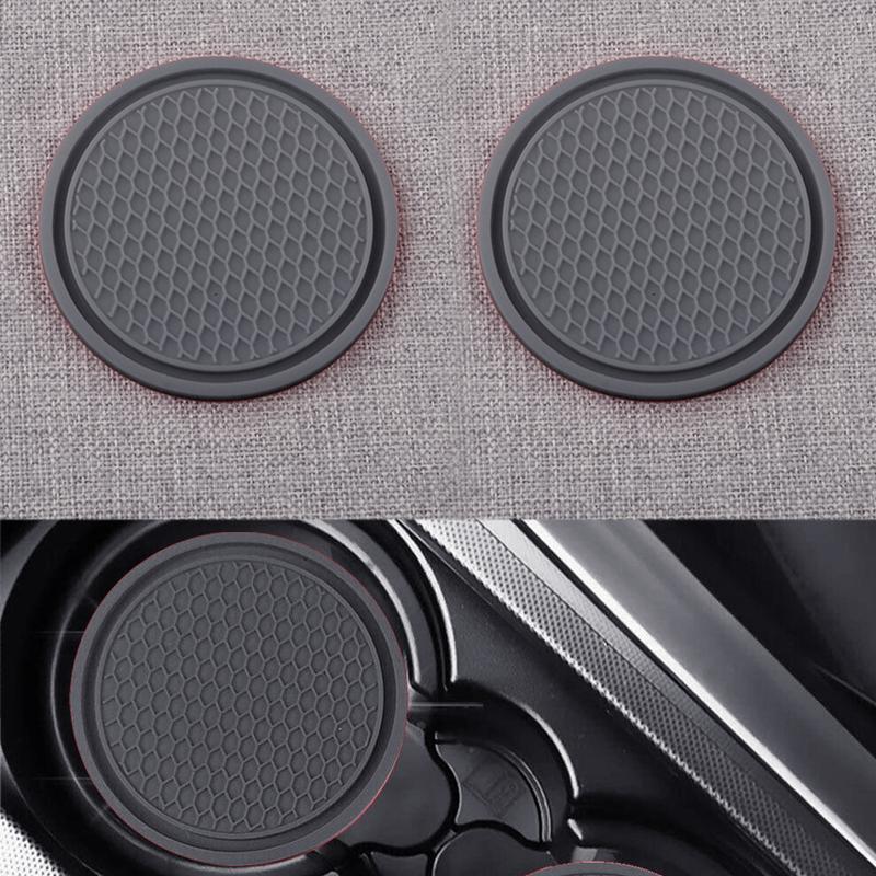 

2pcs Silicone Car 7cm Cup Holder Anti Slip ert Coasters Pad Mat Gray