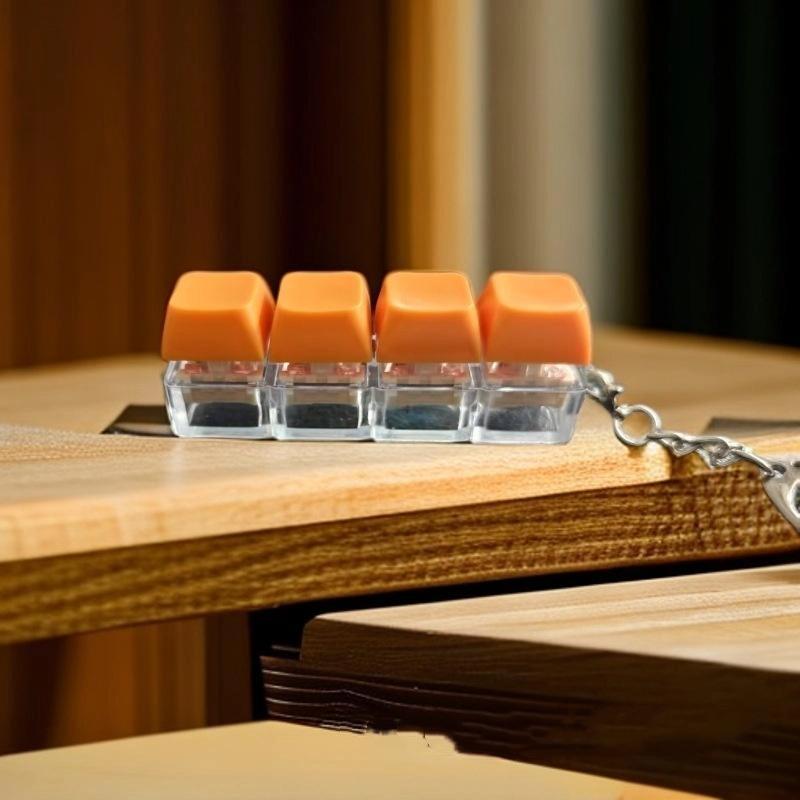 1 Stück 4 Tasten Finger Tastenkappen DIY Tastatur Klicker Spielzeug Knopf Tastenkappe Schlüsselanhänger für Erwachsene Stressabbau Spielzeug