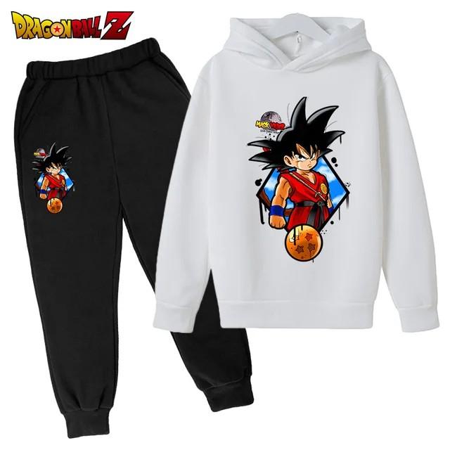 2026 Boys and Girls Seven Hoodie Kids Cartoon Goku Sweatshirt Children's Simple Fashion Top Boys and Girls Clothing Dragon Ball