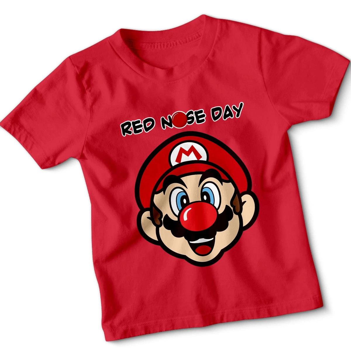Red Nose Day Kids T Shirt Funny School Charity Events Boys Girls Gift Tee 110