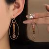 Bohemian Earrings Retro Natural Stone Beaded Pendant Earrings Premium Sense Maillard Earrings