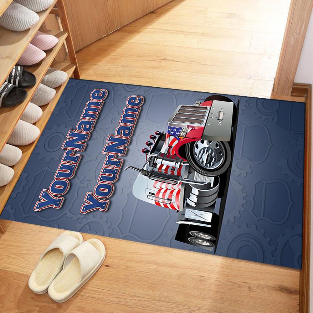 Kw Heavy Trucks Personalized Name Carpet Perfect for Hallway Dining Room Study room Kitchen Antislip Carpet Anime Office Decor Wedding Party Gift