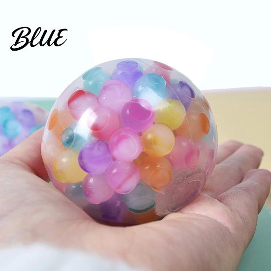 Tragbarer Quetschball Regenbogenperlen Stress mit Glitzer Weiches TPR-Spielzeug für Langlebige Angstlinderung Bunt Fidget Kinder Erwachsene Spaß Dekompression