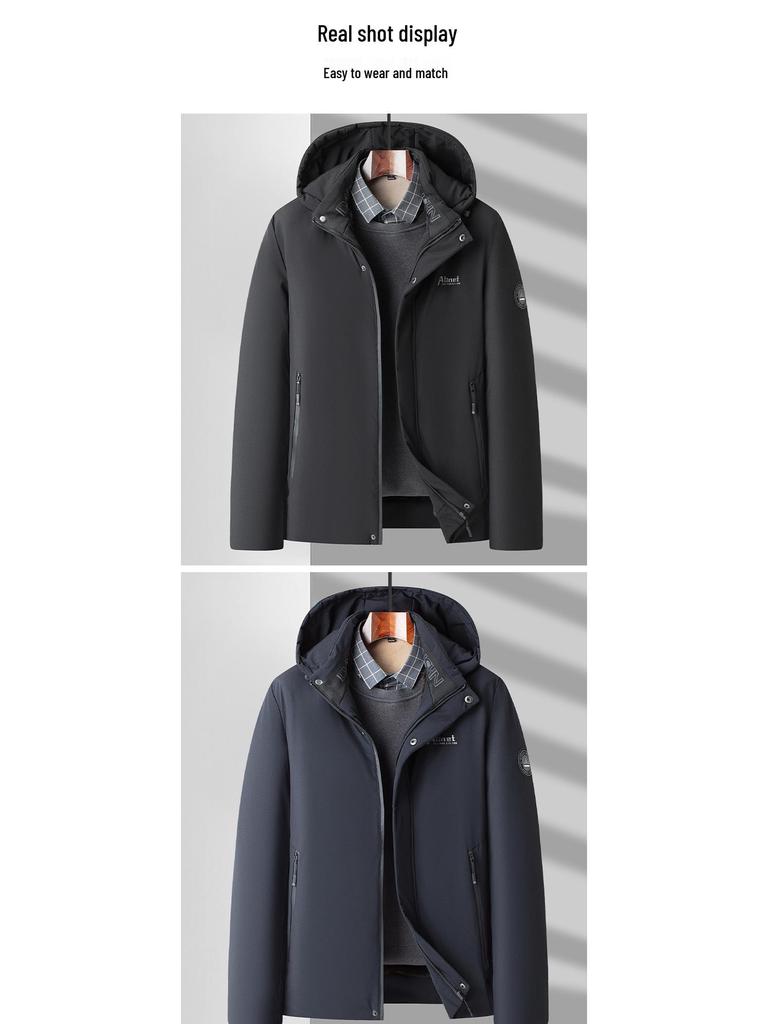 Men's Plus Velvet Thickened Winter Cotton Jacket - Warm, Windproof, Stylish for Middle-aged & Elderly