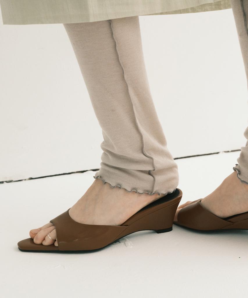 Moodnight Lita Clean Silhouette Wedge Heel Mules - 4 Colors | 5Cm (3Cm Heel Change Available) (Type A)