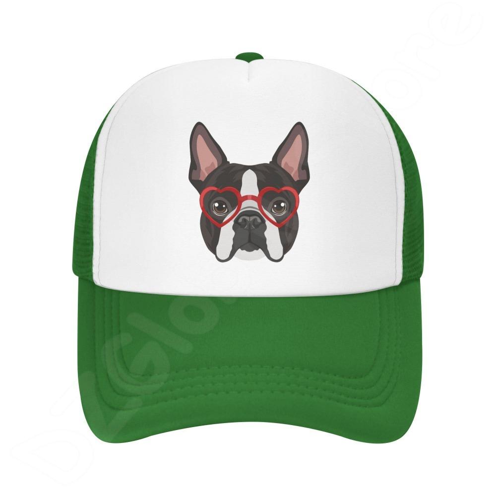 Denim-Kappe, Boston Terrier-Hund, Baseball-Dad-Cap, klassisch gewaschen, 100 % Baumwolle, verstellbar, lässig, Sport, für Unisex, Damen, Mütze