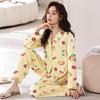 Damen Übergröße Langarm Pyjama Set - Frühling, Sommer, Herbst Homewear