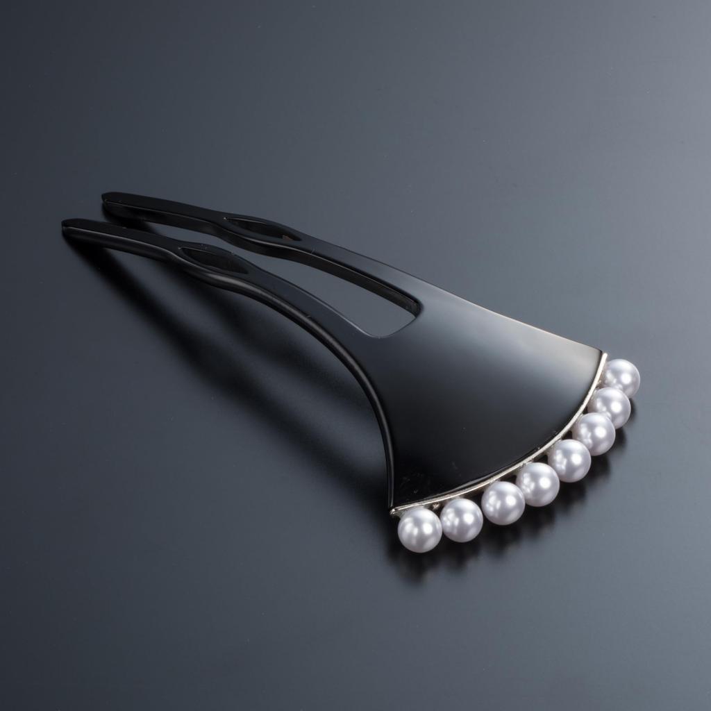 Perlenhaarnadel Haar Für den Eintritt und Kimono-Haarschmuck [Sanbi] Ginkgo-förmig [Klein] Ornament, Haarnadel, Haarnadel, Ginkgo-förmig, Abschluss, (Silber