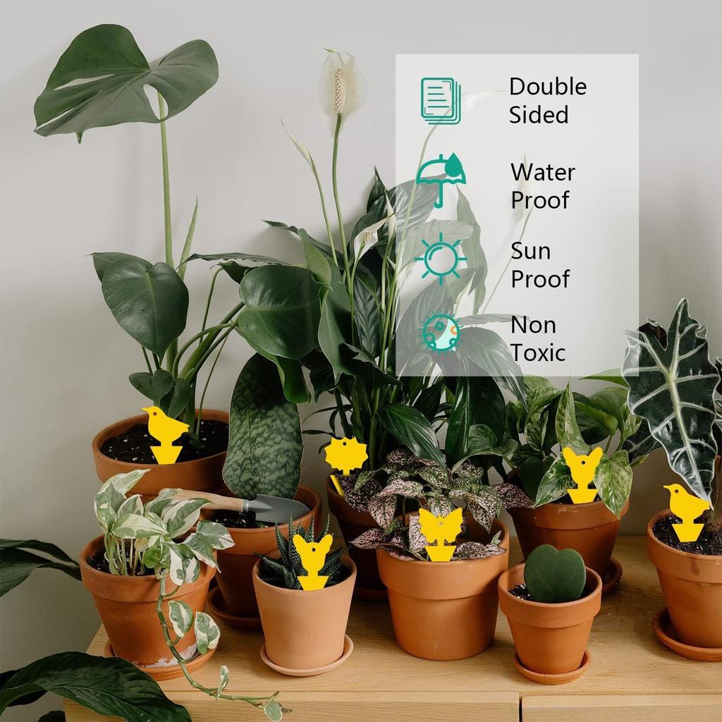 10pcs/set Home Garden Insect Lure Board, Yellow Sticky Insect Sticker, Tool For Eliminating Small Flying Insects And Pests In Flowers