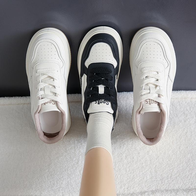 2025 spring and autumn new color matching board shoes platform casual dad shoes fashion simple street white shoes student women's shoes