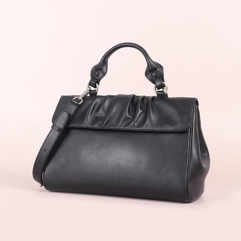 

2026 New Niche Design Pleated Square Bag Trendy All-match Shoulder Fashionable Korean Authentic Leather High-quality Cross-body 29.5x14x21cm