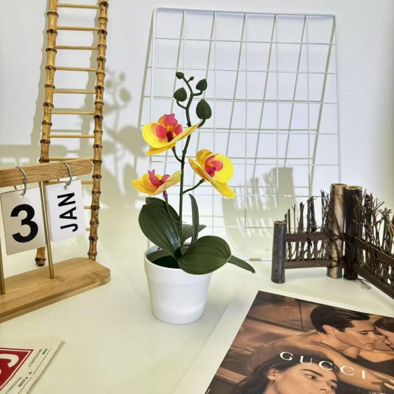 

Четырехлистный Фаленопсис Искусственное Горшечное Растение Маленький Юань Горшок Искусственный Цветок Декоративный Элемент жёлтый