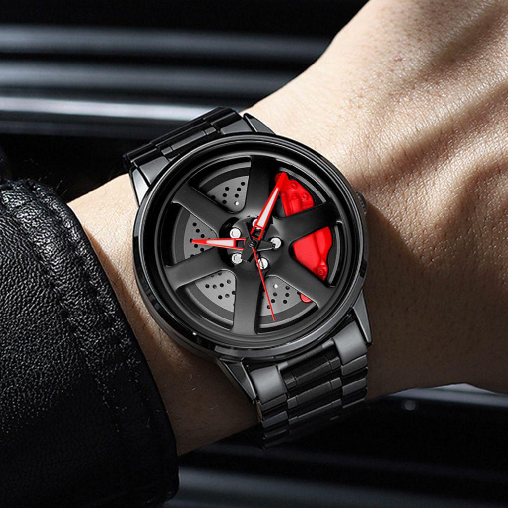 Men's Sports Watch Featuring Cool Sharingan Car Wheel Design