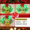 2025 LED Christmas Wreath Hanging Decoration with 8 Light Flashing Functions & Timer LED String Lights Home Window Ornament Lamp