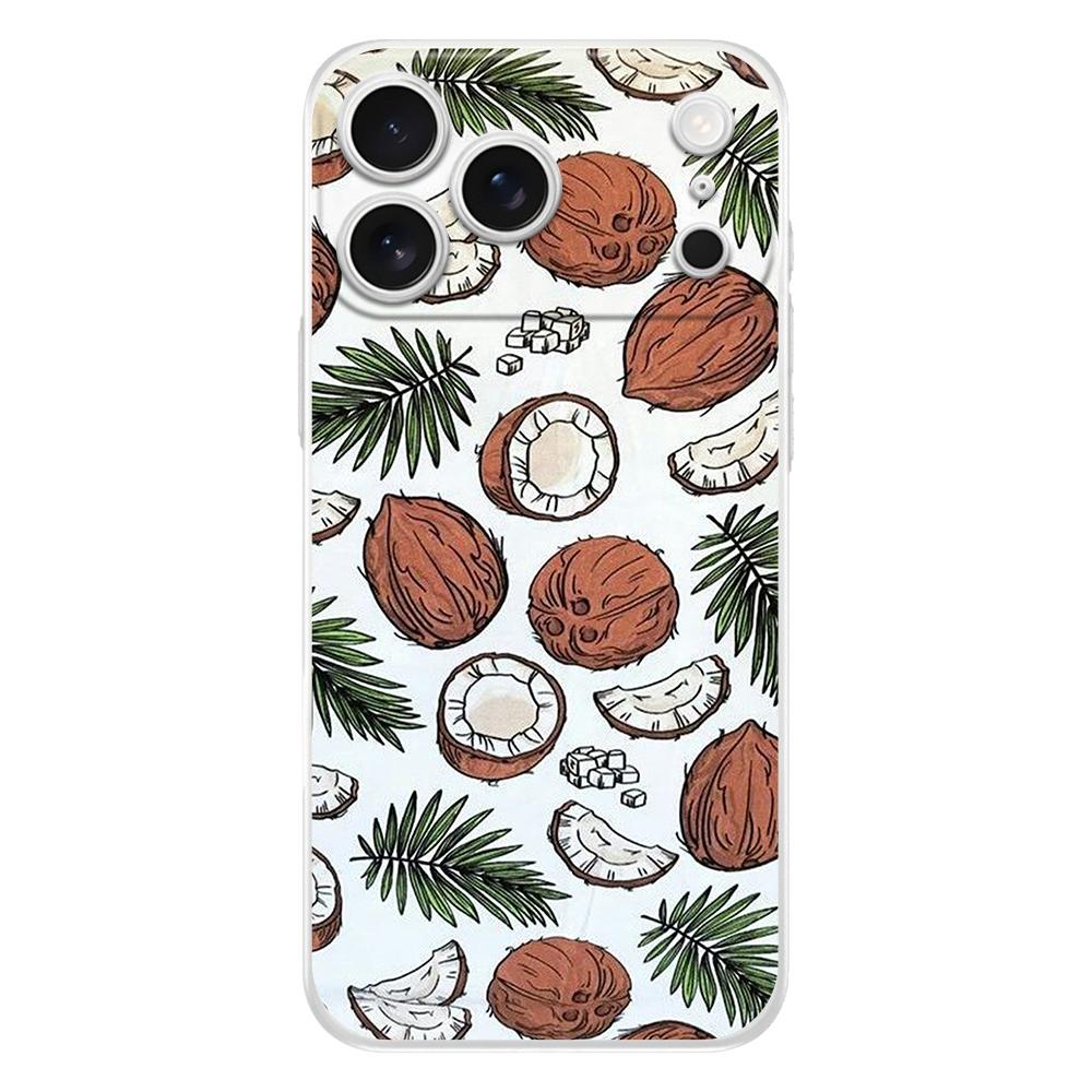 Soft Clear TPU Phone Case For iPhone 17 Air 16E 16 11 15 14 Pro MAX 12 13 7 8 Plus SE Easter Cover Protection Summer Coconut