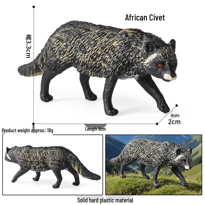 Wildlife Simulation Model: Tiger, Lion, Panda, Elephant, Rhinoceros, Kangaroo, Leopard, Horse, Sheep Toy Set
