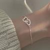Korean Version Hollow Peach Heart Double Heart Bracelet Women's Cold Wind Simple Ins Niche Light and Thin Love Bracelet