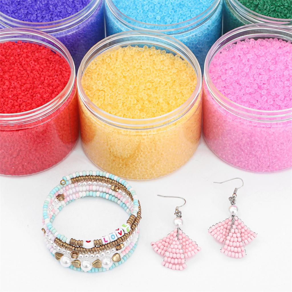 Frosted Clear Glass Seed Beads, DIY Jewelry Making Supplies