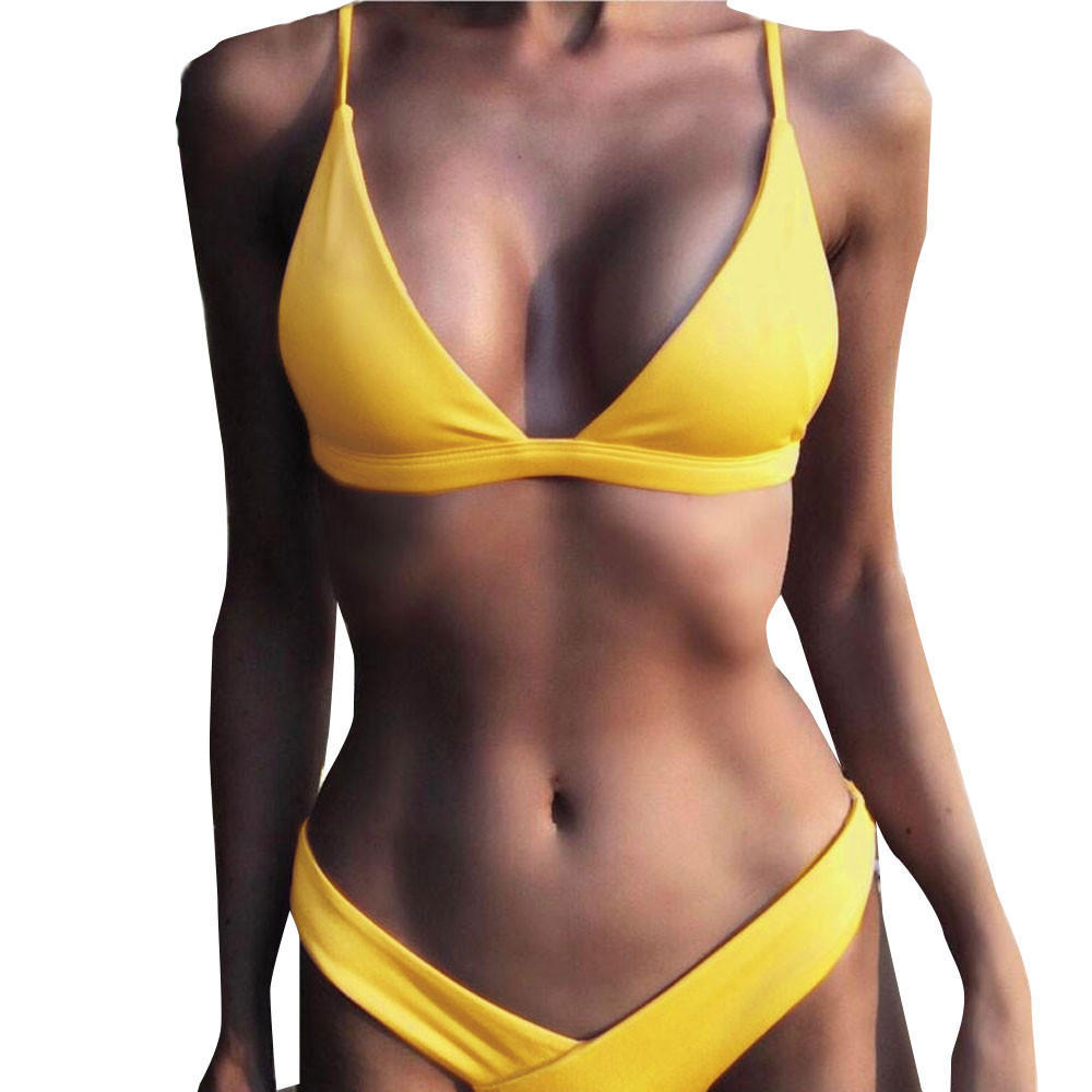 yellow halter bikini