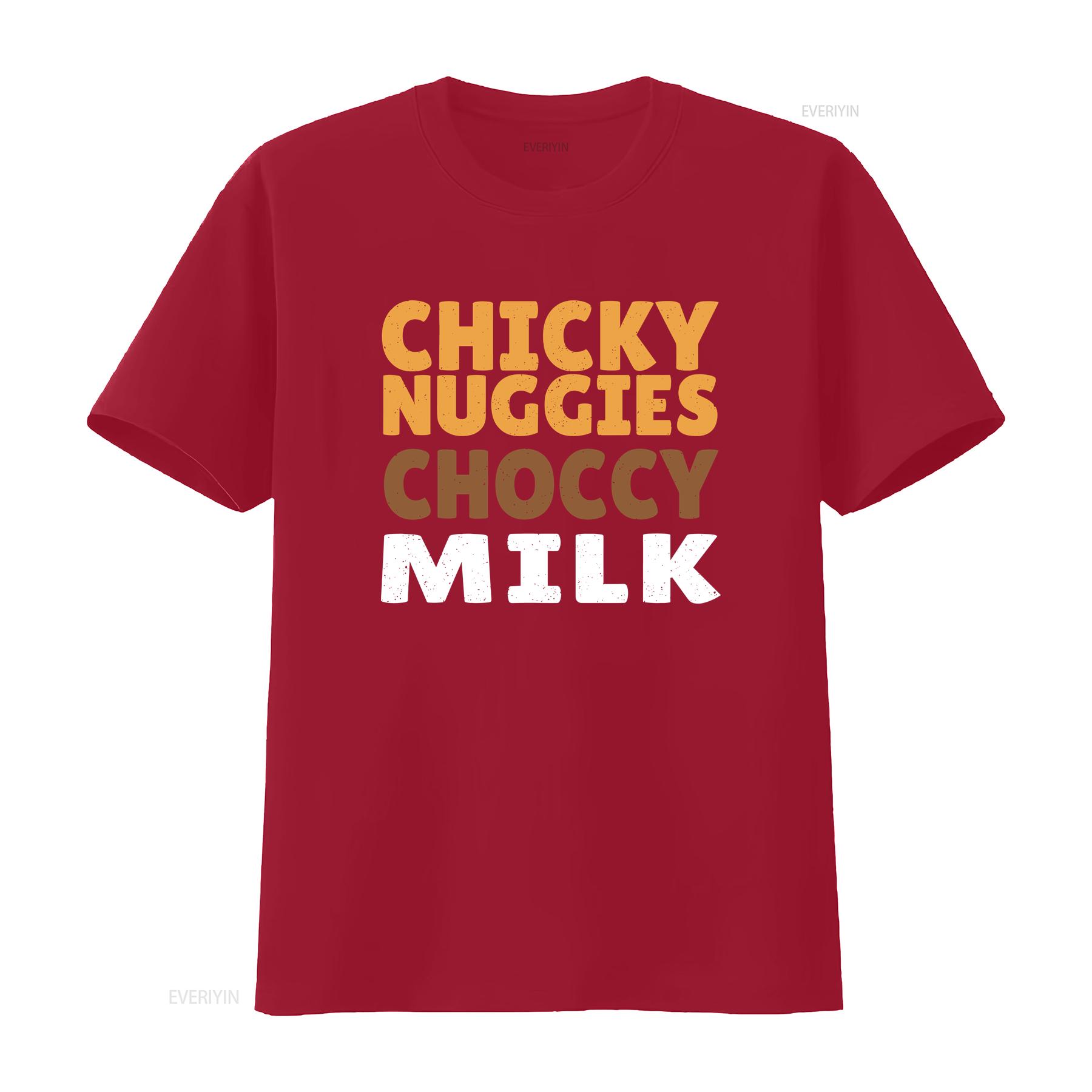 Chicky Nuggies Choccy Milk Chocolate Chicken Nuggets T Shirt vintage Washed Stylish graphic Slightly Comfortable Casual Unisex S