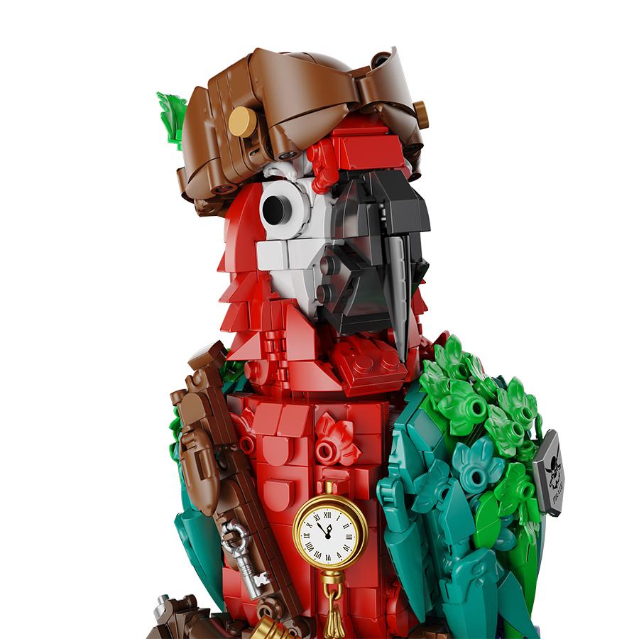 Kreativní Ostrovní Papoušek Malé Částice Stavebnice Zvířata Model Montážní Hračky Pro Děti Vánoční Narozeninové Dárky Dekorace