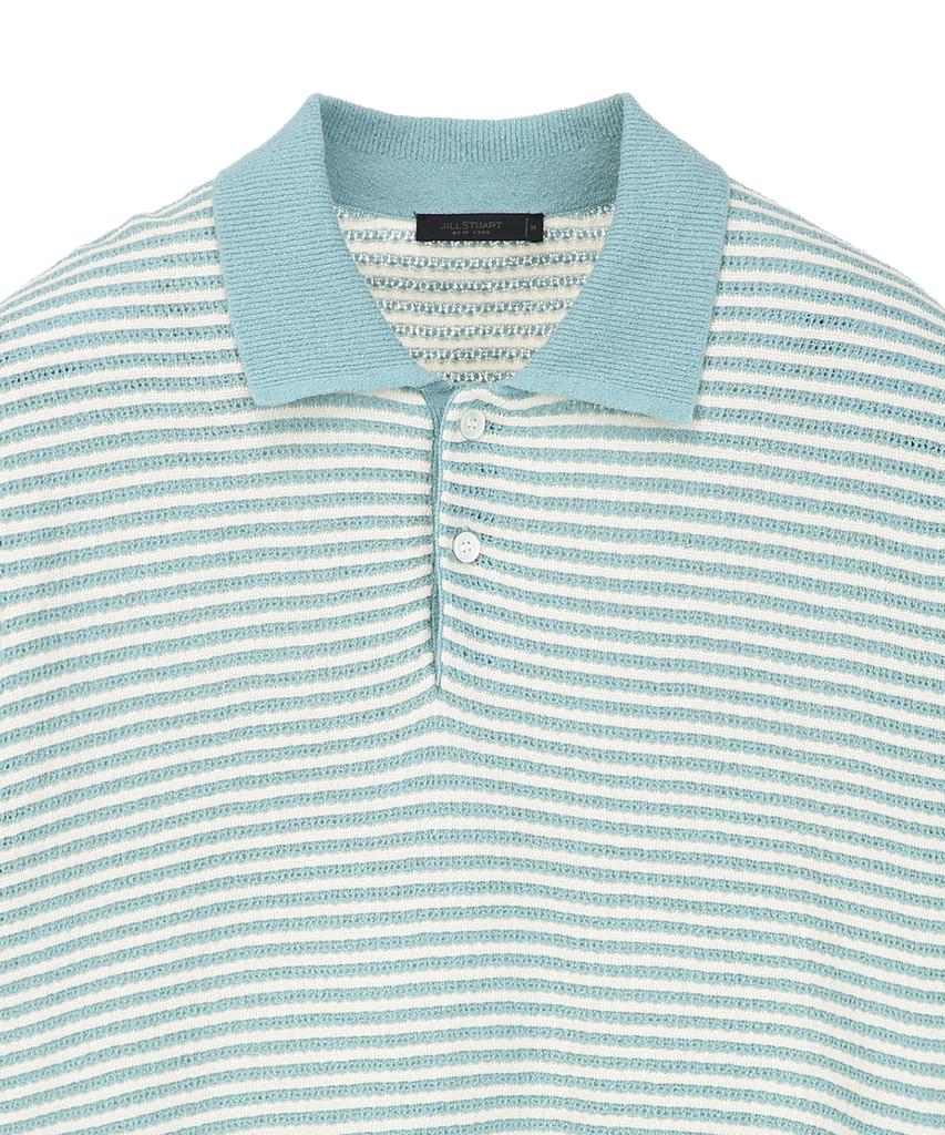 Jilseutyueoteunyuyogmaen Linen Blend Striped Collar Knit - Blue (Jnsw6B410B2)